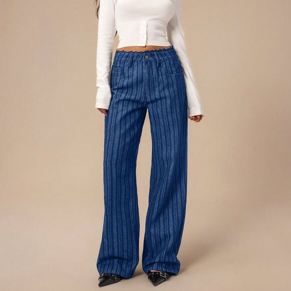 Blue Elegant Women's Denim Jeans - Picture 1 of 7